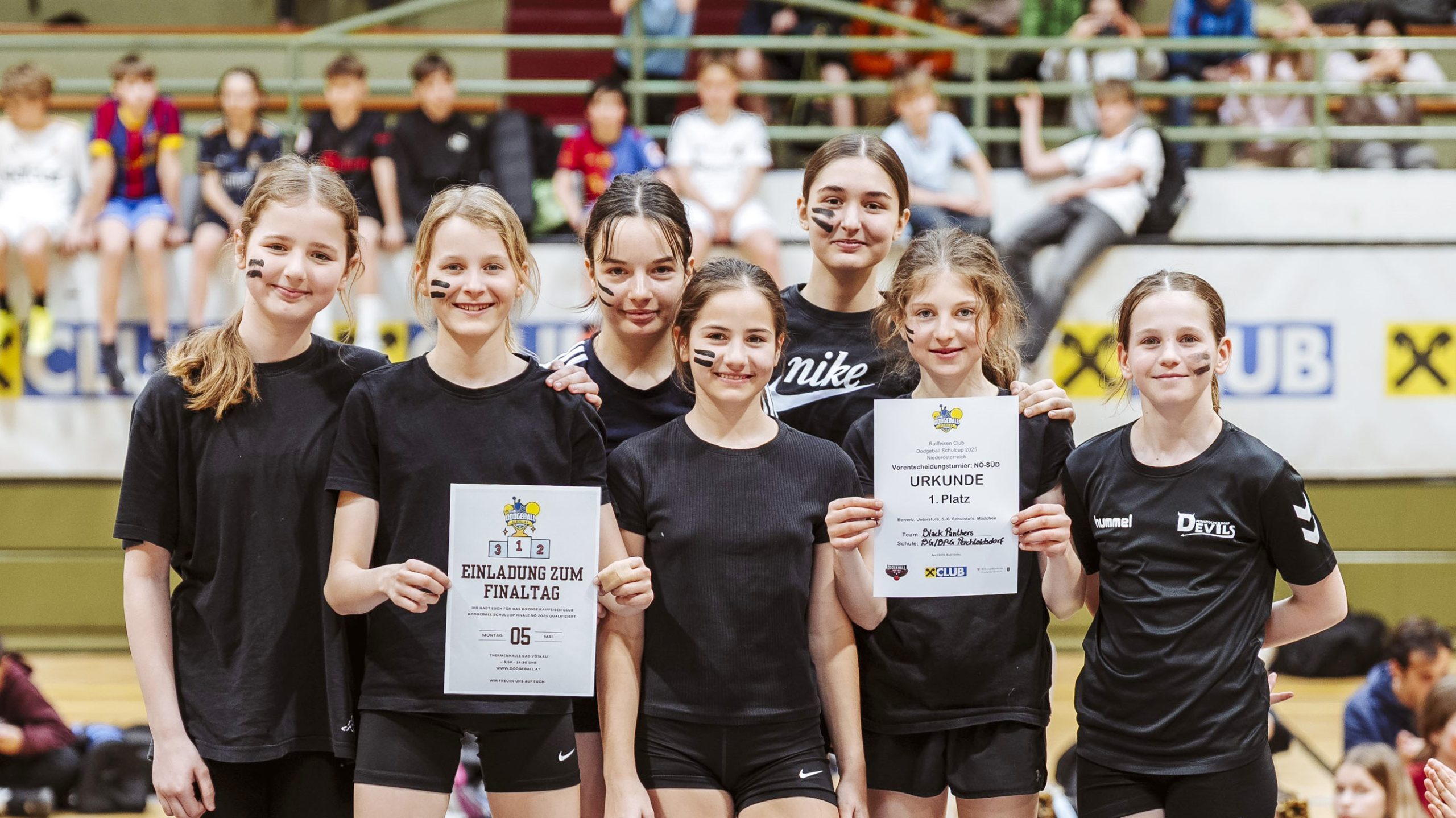 Die „Black Panthers“ des BG/BRG Perchtoldsdorf freuen sich über die Qualifikation zur Finalteilnahme.